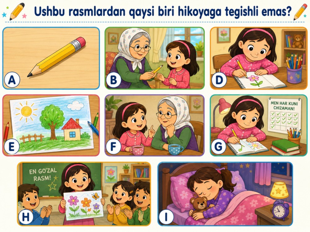 Sehrli qalam — rasmli topshiriq